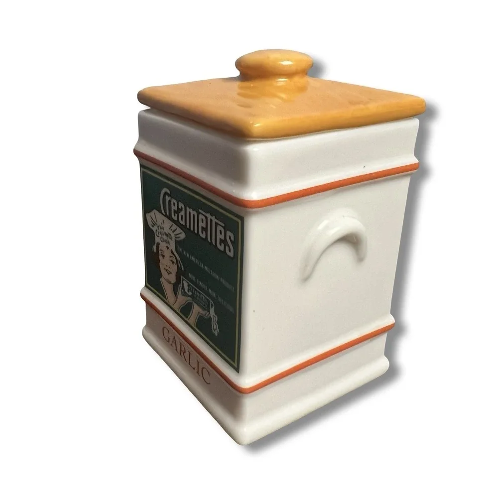 Country Store Spice Jar Collection - Porcelain - Vintage - Garlic